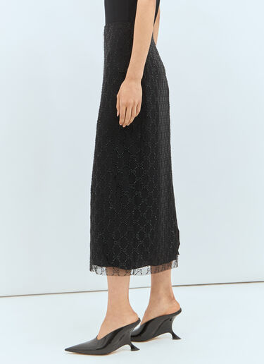 Gucci Tulle Midi Skirt Black guc0257041