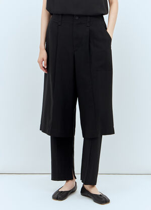 Issey Miyake Two As One Layered Pants Black ism0257008