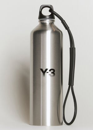 Balenciaga Logo Print Water Bottle Silver bal0254052