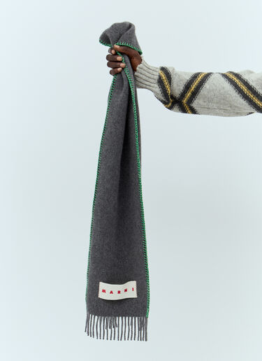 Marni Logo Patch Scarf Grey mni0157014