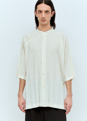 Jacquemus Edge Pleated Shirt White jac0158003