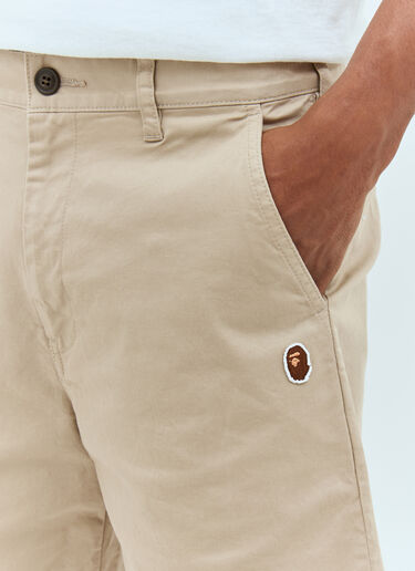 A BATHING APE® Ape Head One Point Chino Shorts Beige aba0156004