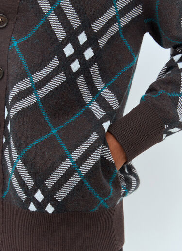 Burberry Check Wool Cardigan Grey bur0157020