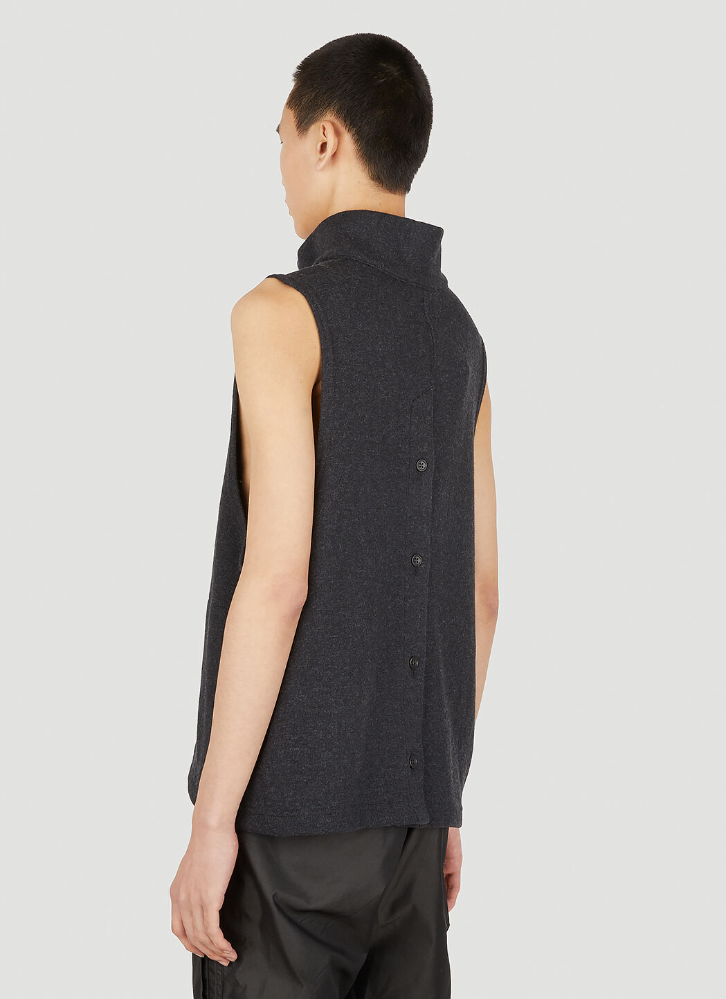 Engineered Garments Mock Knit Sleeveless Jacket in Black