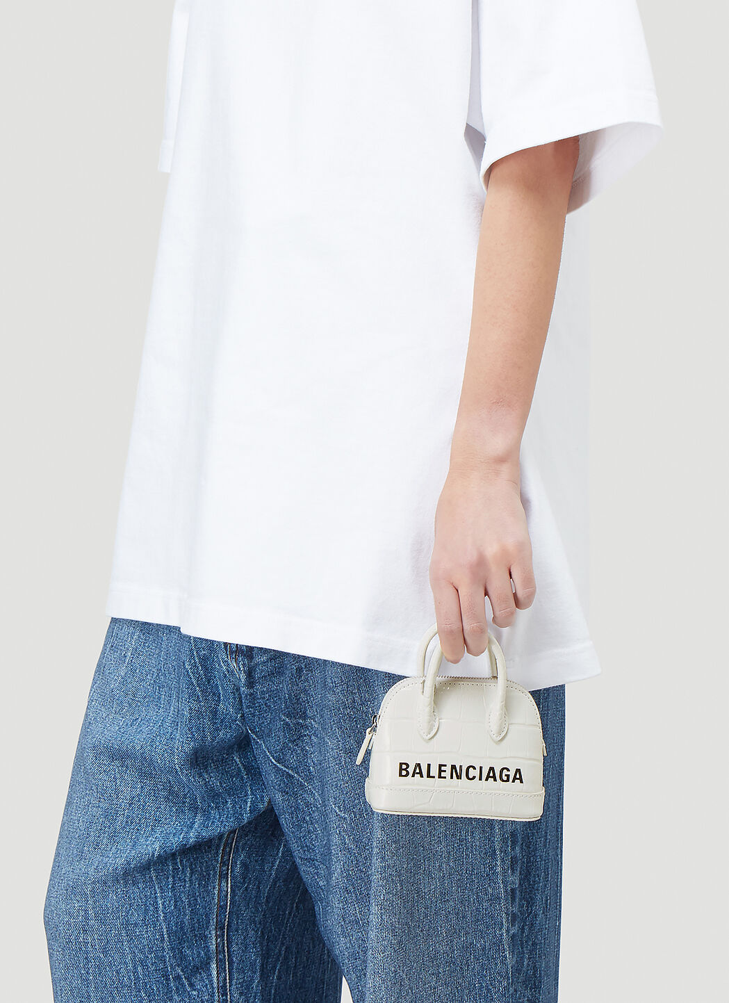 Balenciaga Mini Ville Top Handle Bag in Silver  Black  FWRD