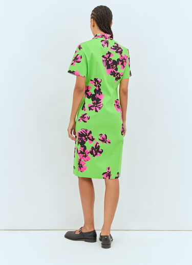 Miu Miu Flower Midi Dress Green miu0258035