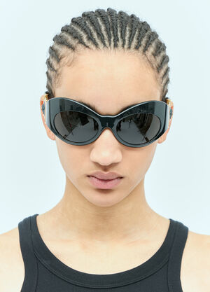 Versace Oval Shield Sunglasses Black ver0251025