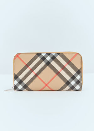 Saint Laurent Check Long Wallet White sla0257038