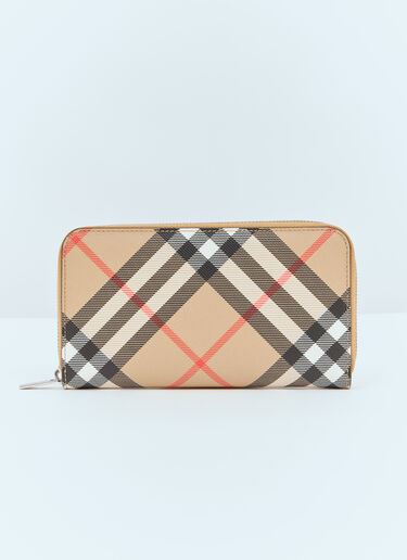 Burberry Check Long Wallet Beige bur0157049