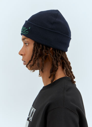 Gucci Logo Embroidery Wool Beanie Hat Navy guc0157069