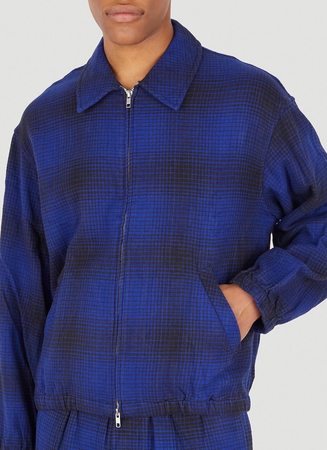 NOMA t.d. Ombre Plaid Blouson Jacket in Blue | LN-CC®