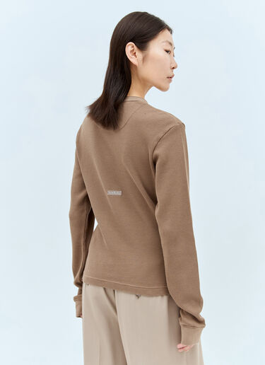 Acne Studios Waffle Knit Button-Up Top Brown acn0257022