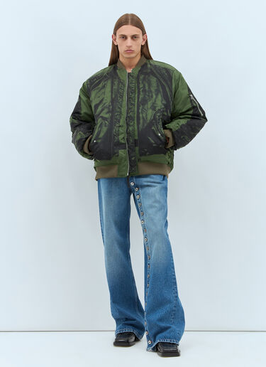 Jean Paul Gaultier Trompe L'Oeil Bomber Jacket Green jpg0357004