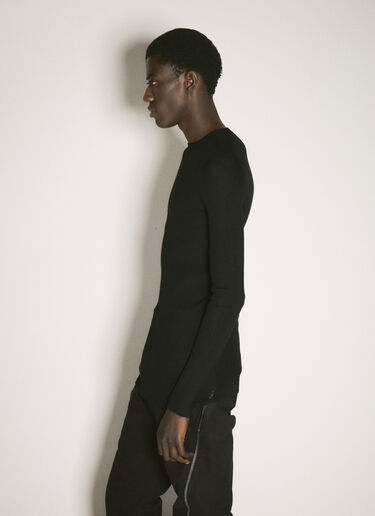 Rick Owens Wool Rib Sweater Black ric0157008