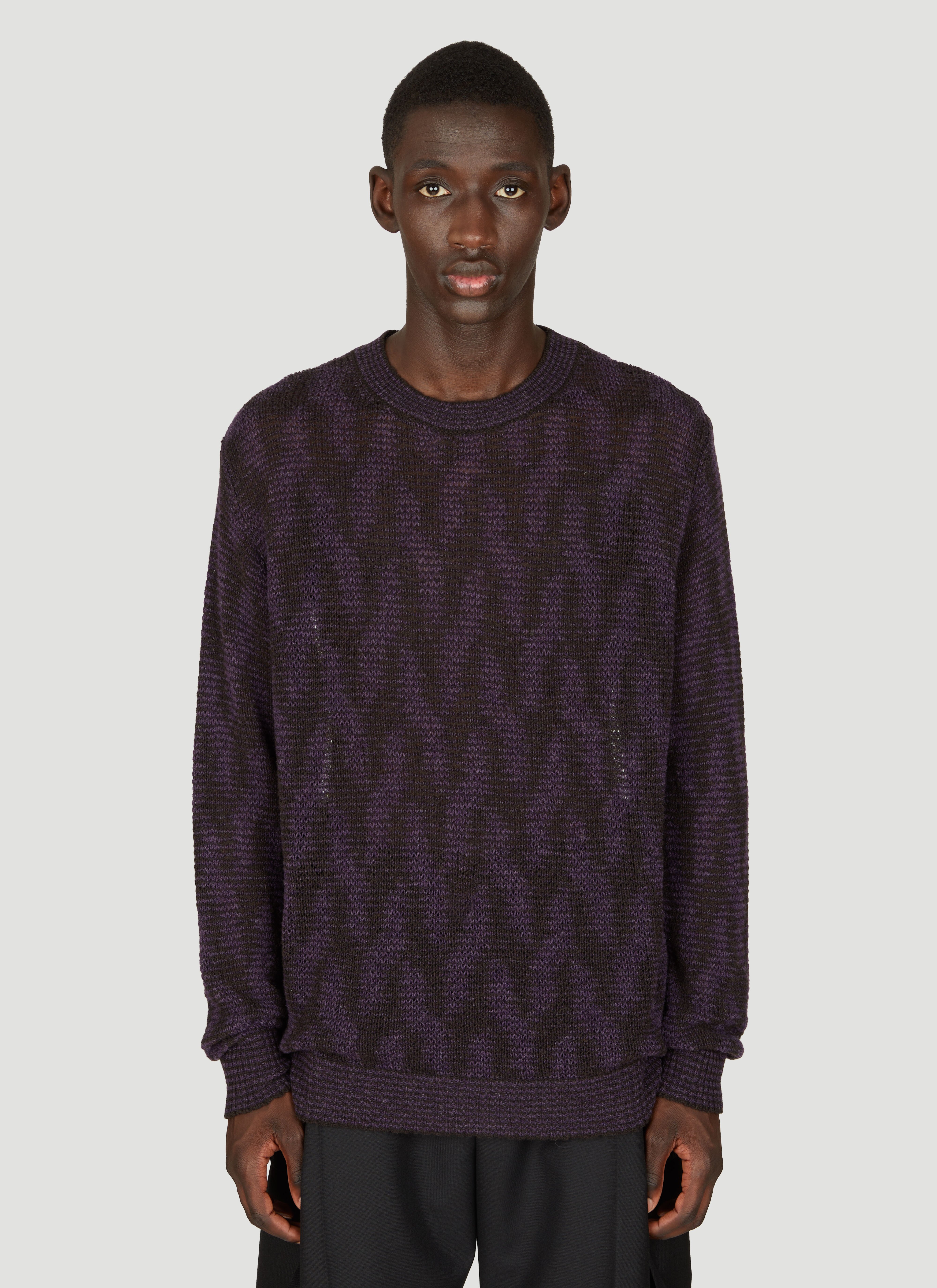 Dries Van Noten Jacquard Knit Sweater Purple dvn0256012