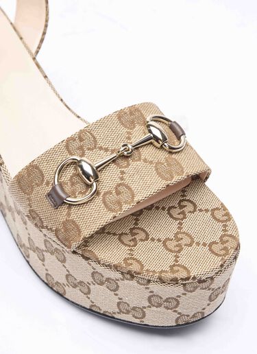 Gucci Horsebit Flatform Sandals Beige guc0257050