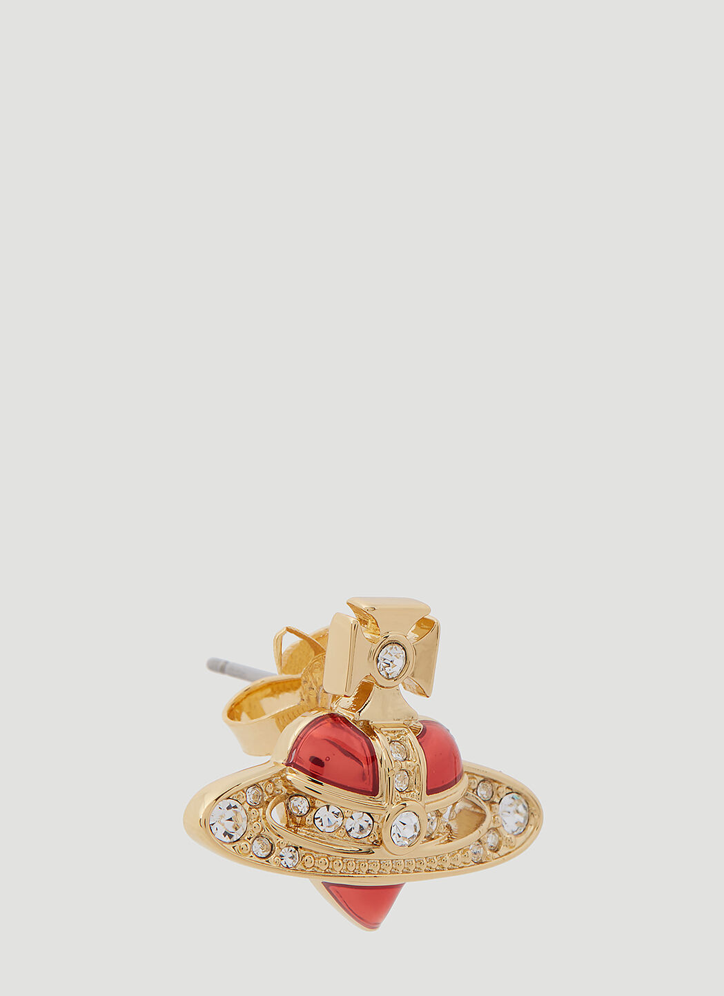 Vivienne Westwood New Diamante Heart Earrings in Red | LN-CC®