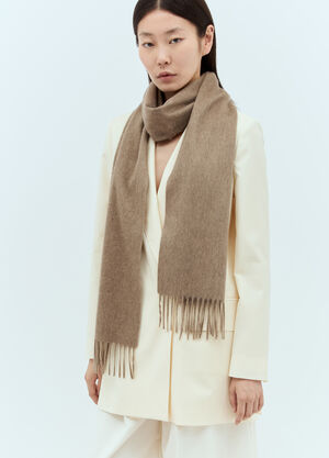 TOTEME Logo Embroidery Cashmere Scarf Camel tot0255048