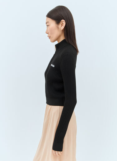 Miu Miu Wool Rib Cardigan Black miu0258001