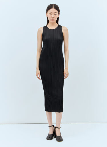 Pleats Please Issey Miyake Pleated Midi Dress Black plp0256016