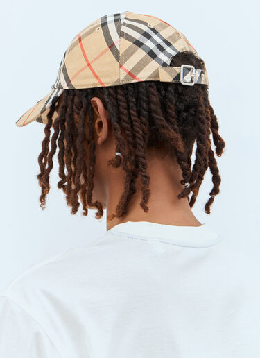 Burberry Check Baseball Cap Beige bur0157028