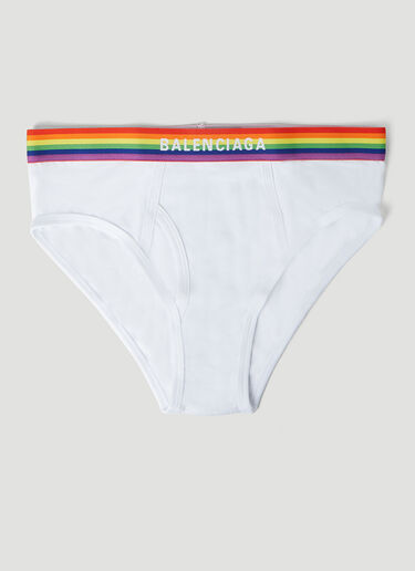 Balenciaga Men's Pride Slip Briefs in White