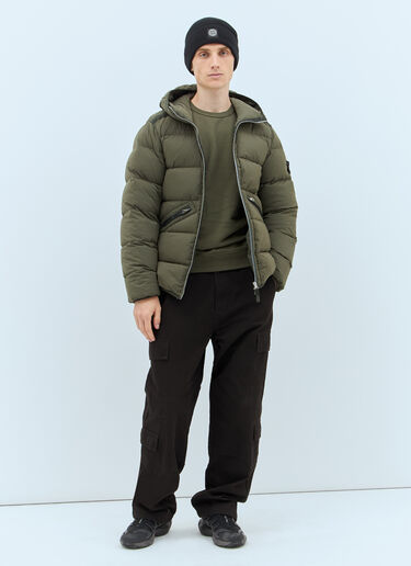 Stone Island リブサイドスウェットシャツ グリーン sto0158048