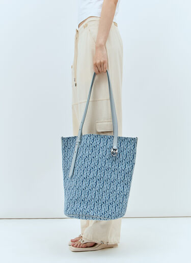 Rabanne Denim Logo Tote Bag Blue pac0255038