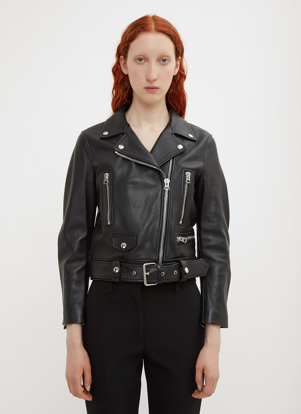 Acne Studios Mock Motorcycle Leather Jacket in Black | LN-CC