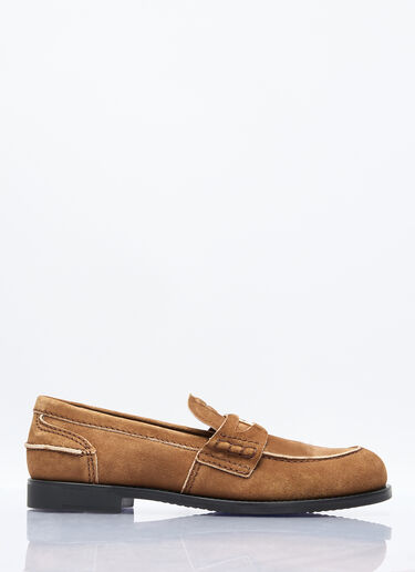 Miu Miu Faded Suede Loafers Brown miu0257016