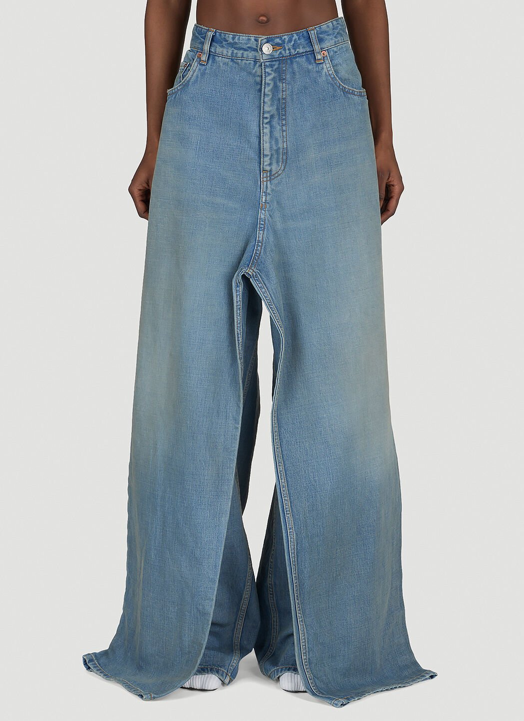 Jil Sander+ Double-Front Draped Denim Jeans Denim jsp0255012