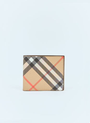 Burberry チェック二つ折りウォレット ベージュ bur0157048