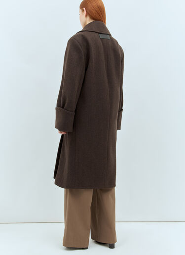 JW Anderson Turn-Up Cuffs Oversized Coat Brown jwa0258001