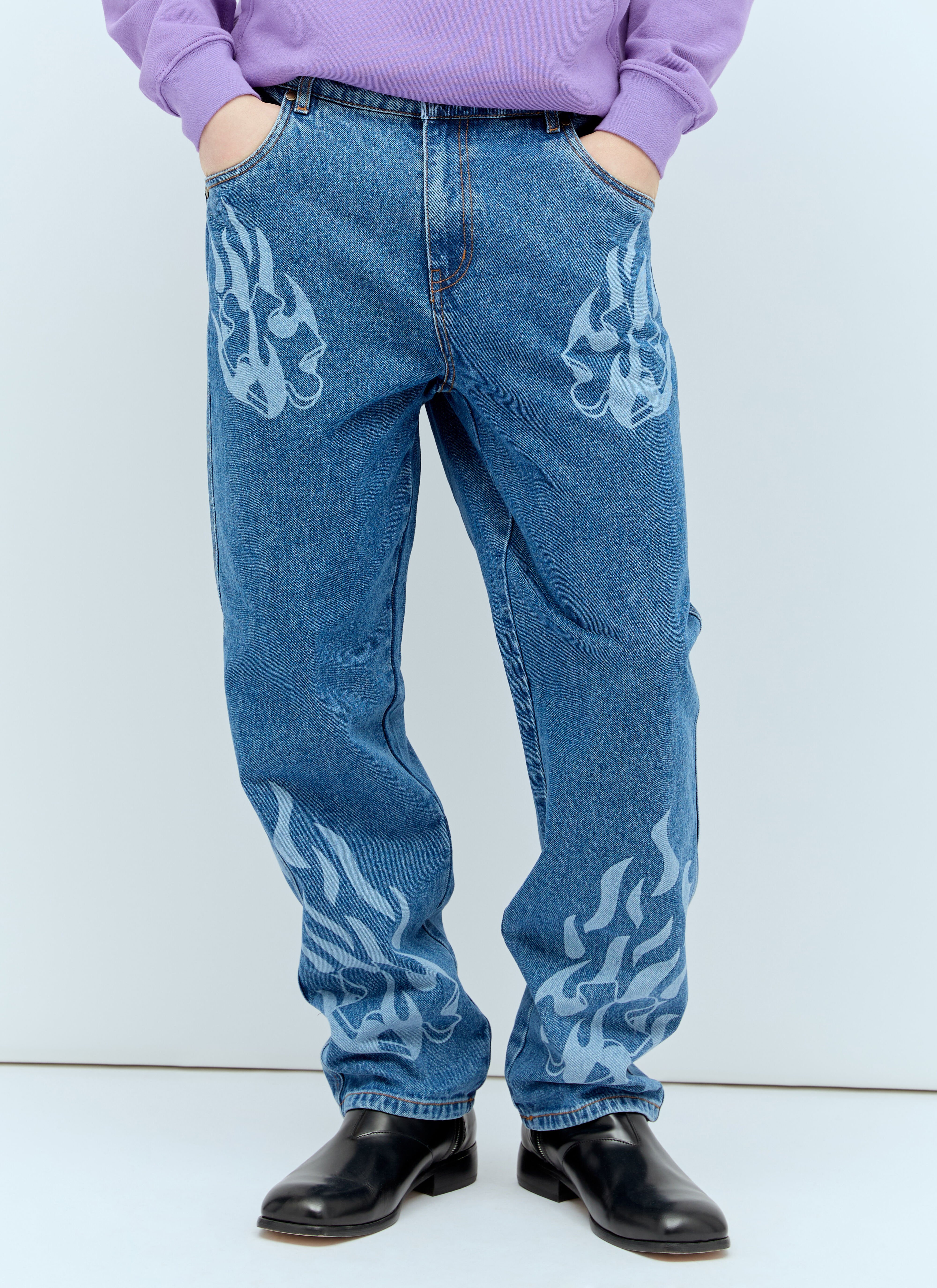 VETEMENTS Flamepuzz Relaxed Jeans Blue vet0356002