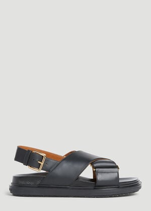 The Row Fussbett Leather Sandals Black row0253035