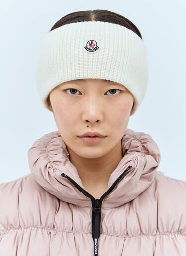 Moncler Logo Patch Headband White mon0257041