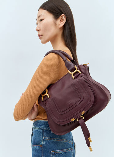 Chloé Marcie Small Double Carry Shoulder Bag Purple chl0257020