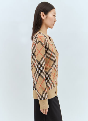 Burberry Check Wool-Blend Cardigan Beige bur0257007