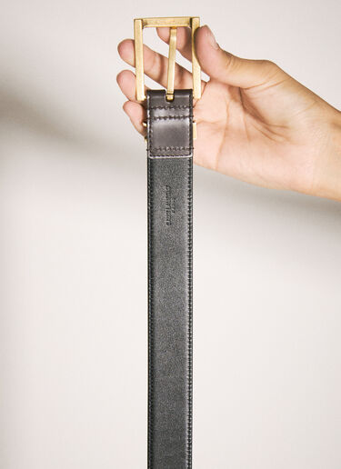 Saint Laurent Cassandre Leather Belt Black sla0257074