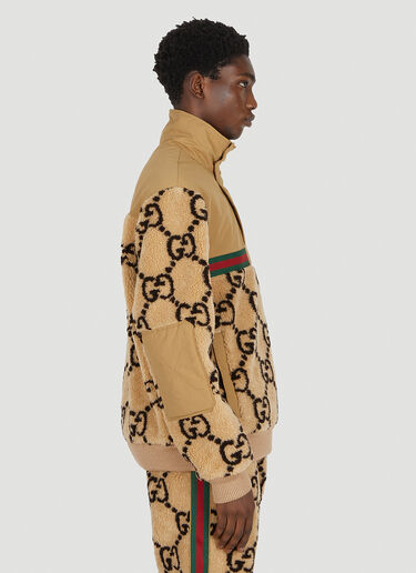Pearly Stereotype medarbejder Gucci Unisex GG Jacquard Faux Fur Half-Zip Jacket in Camel | LN-CC®