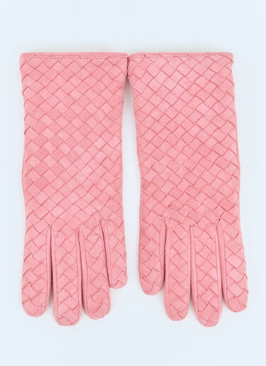 Bottega Veneta Suede Intrecciato Gloves Pink bov0257032