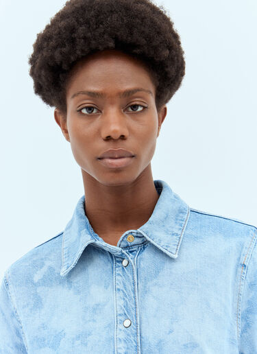 GANNI Bleach Denim Shirt Blue gan0256009