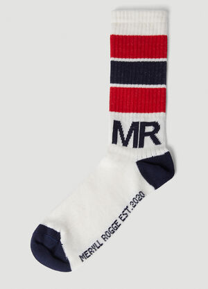 Burberry Logo Striped Socks Black bur0255034