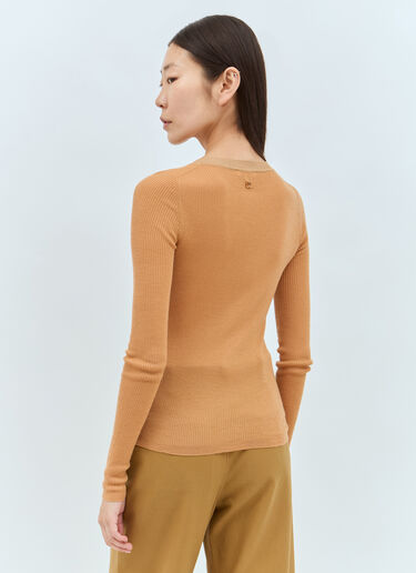 Chloé Knitted Henley Sweater Beige chl0257011