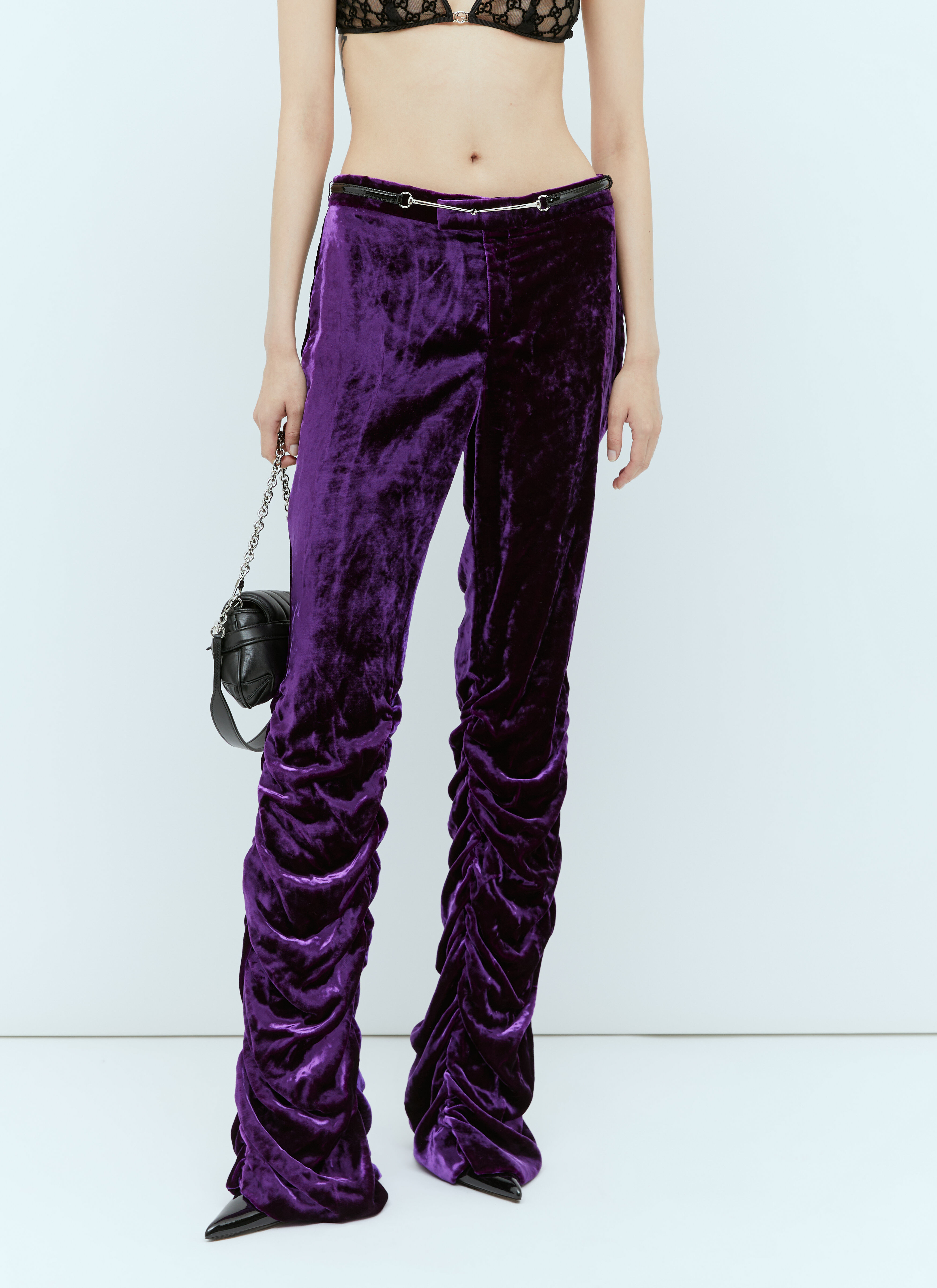 Purple Velvet Pants Womens | Velvet Trousers Streetwear | Harajuku Trouser  Purple - Pants & Capris - Aliexpress