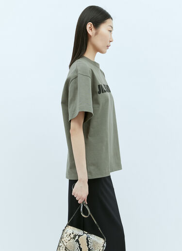 Jil Sander Logo Print T-Shirt Green jil0256002