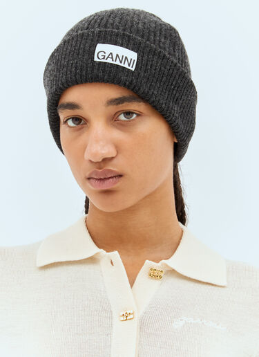 Ganni Rib Beanie Hat Black gan0258059