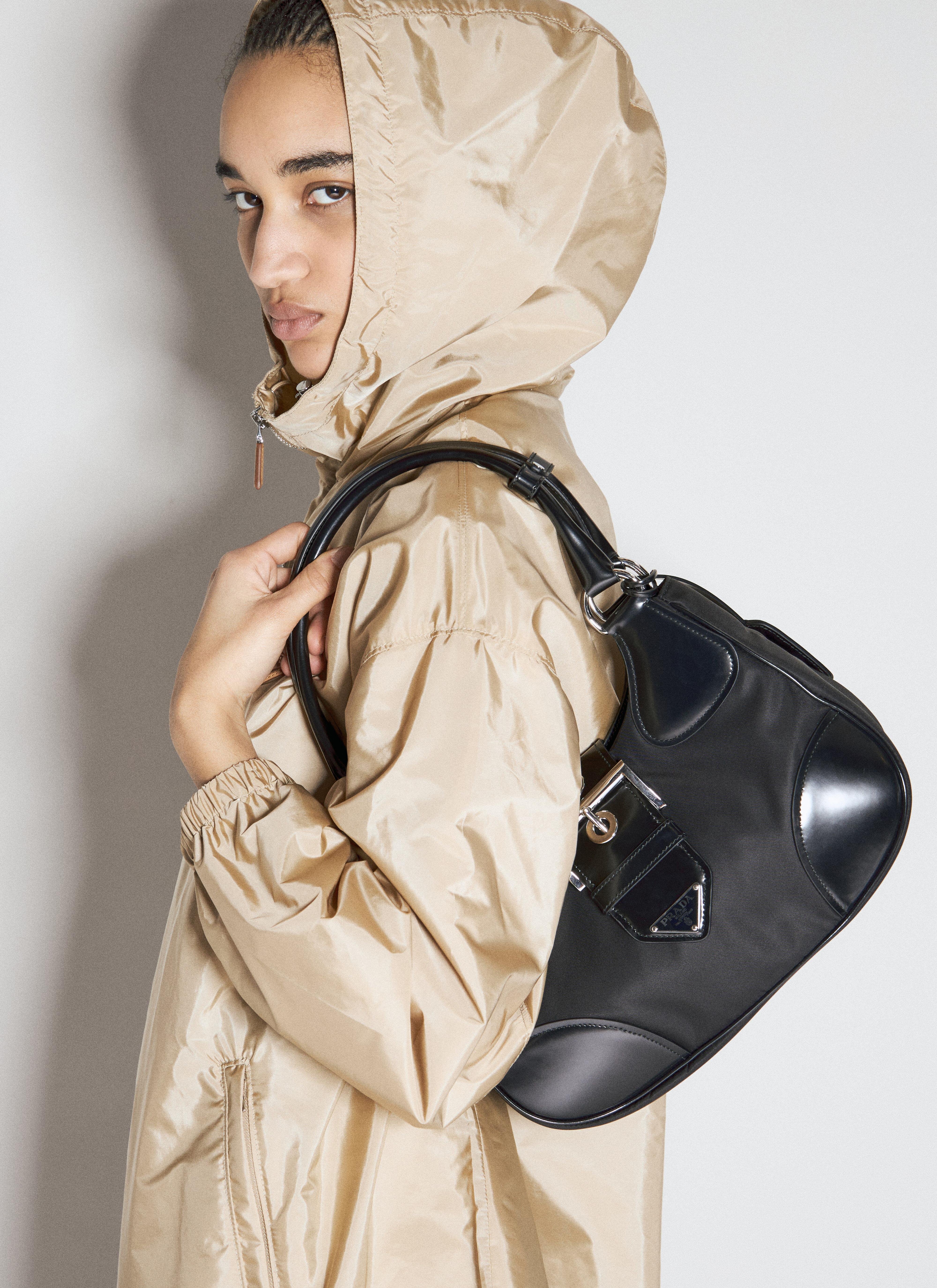 Prada Re-Nylon And Leather Shoulder Bag Beige pra0256027