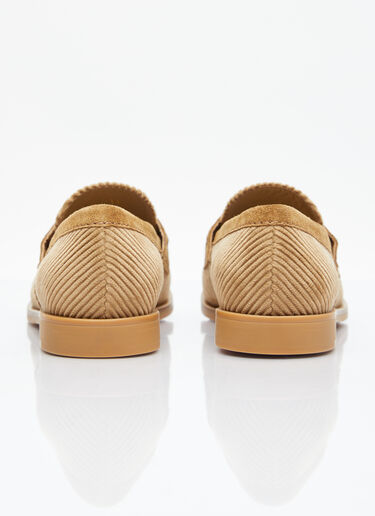 Miu Miu Corduroy Loafers Brown miu0255017