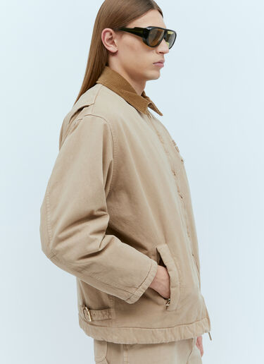 Miu Miu Garment-Dyed Gabardine Blouson Jacket Beige miu0155001